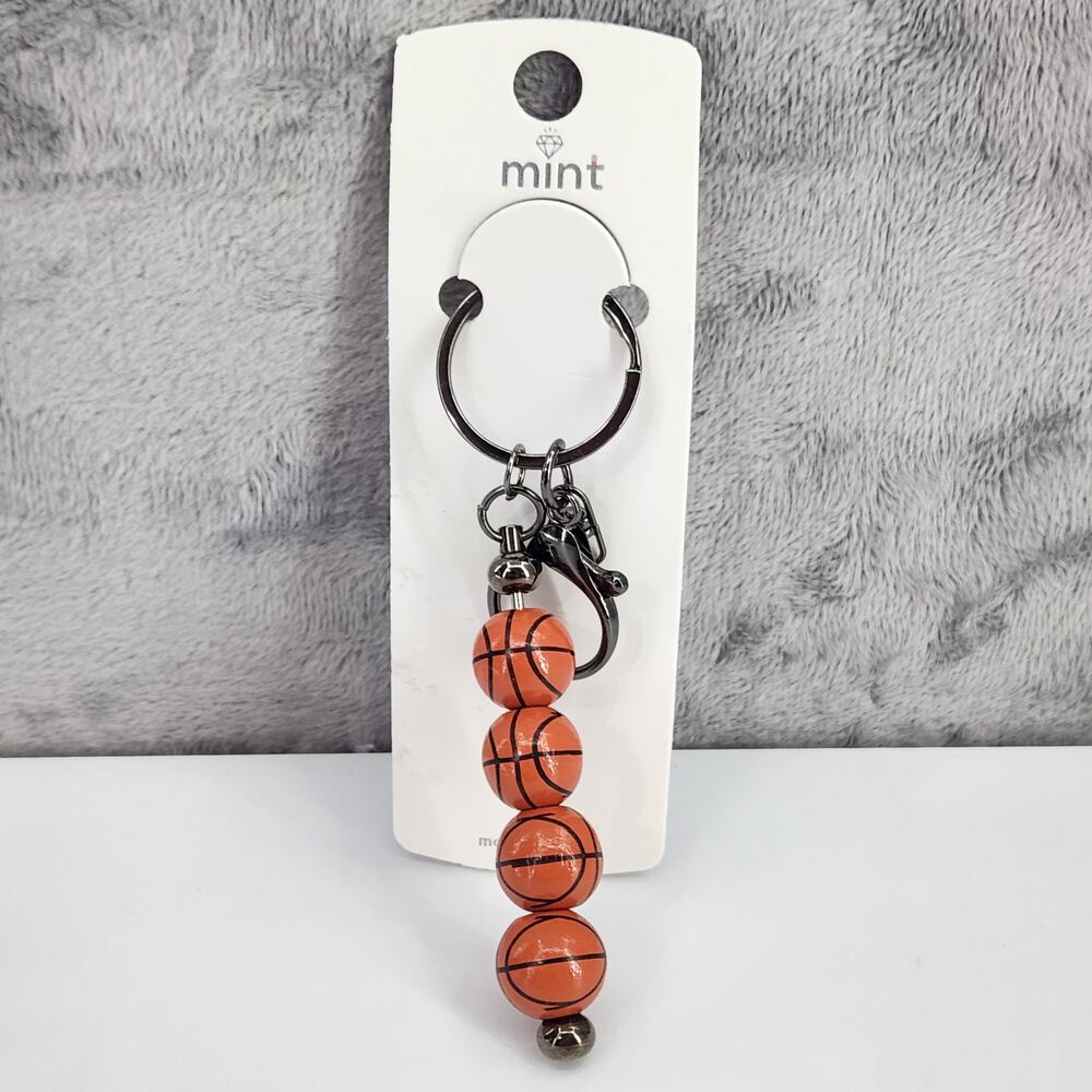 Sports Keychain - Basketball painted spheres - backpack bag charm accessory